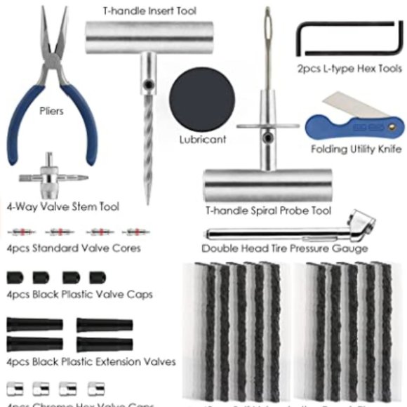 FLAPI Tire Repair Kit, 100Pcs Heavy Duty - Picture 3 of 3